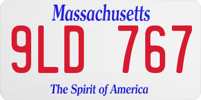 MA license plate 9LD767