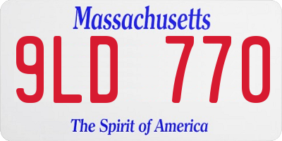MA license plate 9LD770
