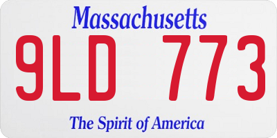 MA license plate 9LD773