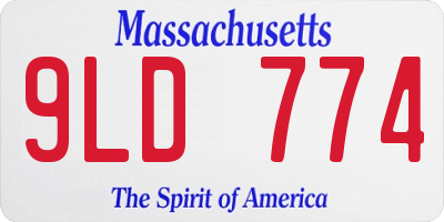 MA license plate 9LD774