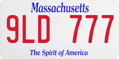 MA license plate 9LD777