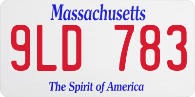 MA license plate 9LD783