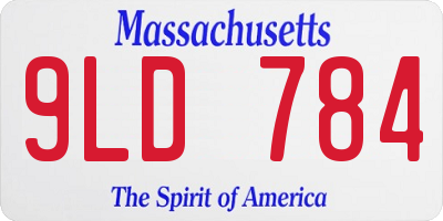 MA license plate 9LD784