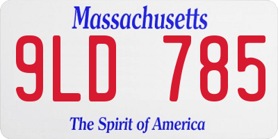 MA license plate 9LD785