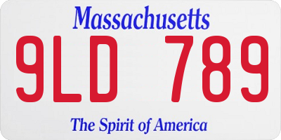 MA license plate 9LD789
