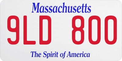 MA license plate 9LD800