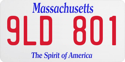 MA license plate 9LD801