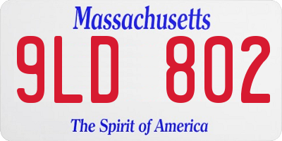 MA license plate 9LD802