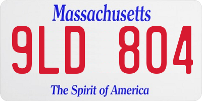 MA license plate 9LD804