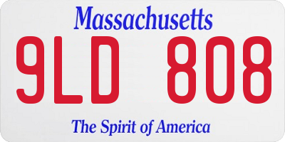 MA license plate 9LD808