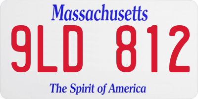 MA license plate 9LD812