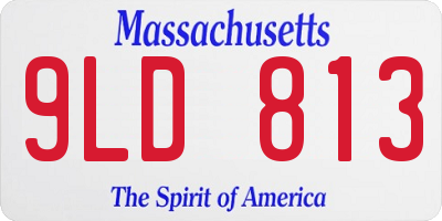 MA license plate 9LD813