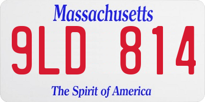 MA license plate 9LD814
