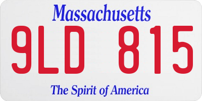 MA license plate 9LD815