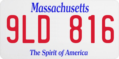 MA license plate 9LD816