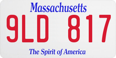 MA license plate 9LD817