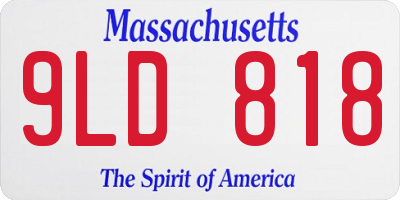 MA license plate 9LD818