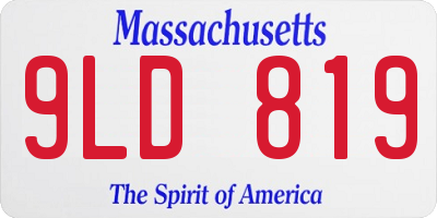 MA license plate 9LD819