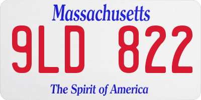 MA license plate 9LD822
