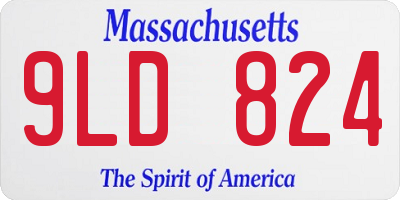 MA license plate 9LD824