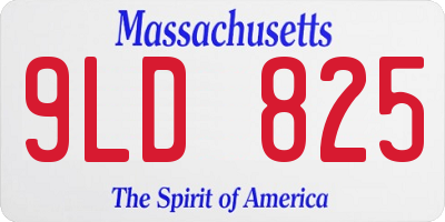 MA license plate 9LD825