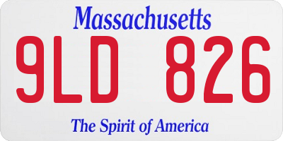 MA license plate 9LD826