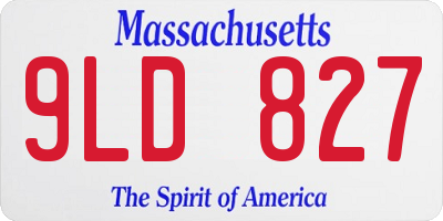 MA license plate 9LD827