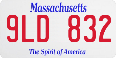 MA license plate 9LD832