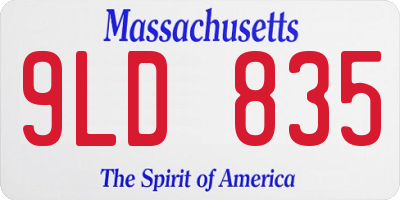 MA license plate 9LD835