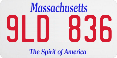 MA license plate 9LD836