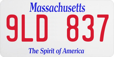 MA license plate 9LD837