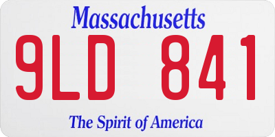 MA license plate 9LD841