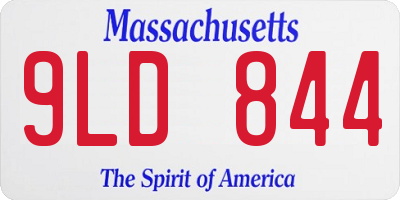 MA license plate 9LD844