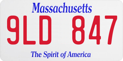 MA license plate 9LD847