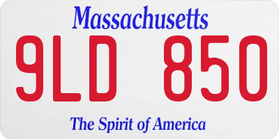 MA license plate 9LD850