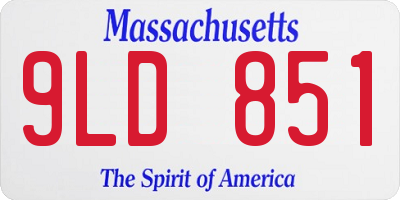 MA license plate 9LD851