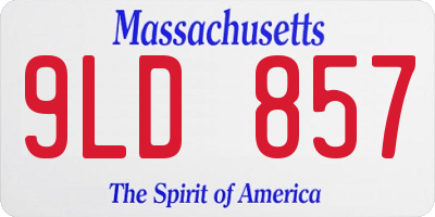 MA license plate 9LD857