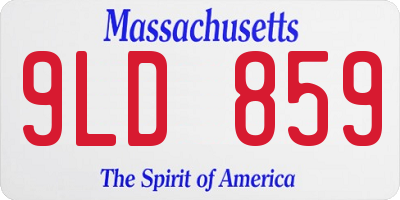 MA license plate 9LD859
