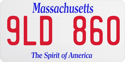 MA license plate 9LD860