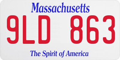 MA license plate 9LD863