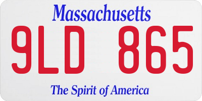 MA license plate 9LD865