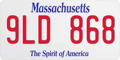 MA license plate 9LD868