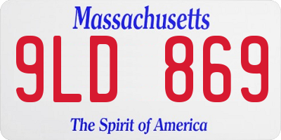 MA license plate 9LD869
