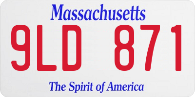 MA license plate 9LD871