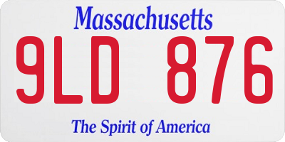 MA license plate 9LD876