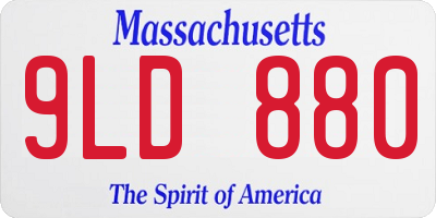 MA license plate 9LD880