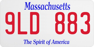 MA license plate 9LD883