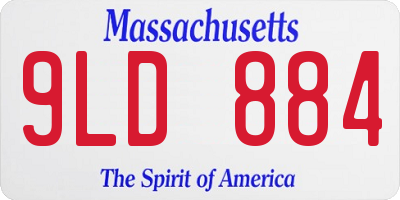 MA license plate 9LD884
