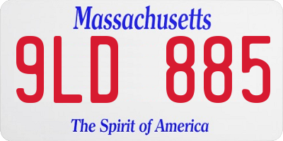 MA license plate 9LD885