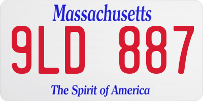 MA license plate 9LD887